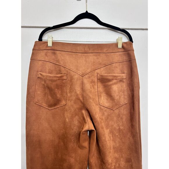 Rumored Yellowstone Faux Leather Suede Saddle Brown low rise lace tie up pants. - Picture 10 of 11